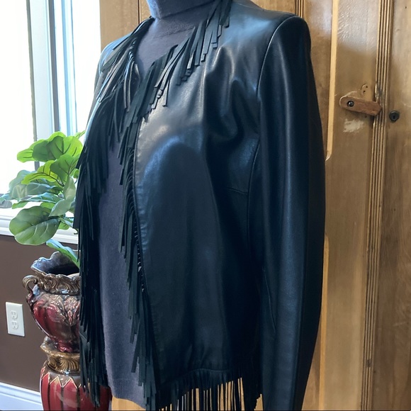 Leather fringed jacket. EUC - Picture 9 of 14